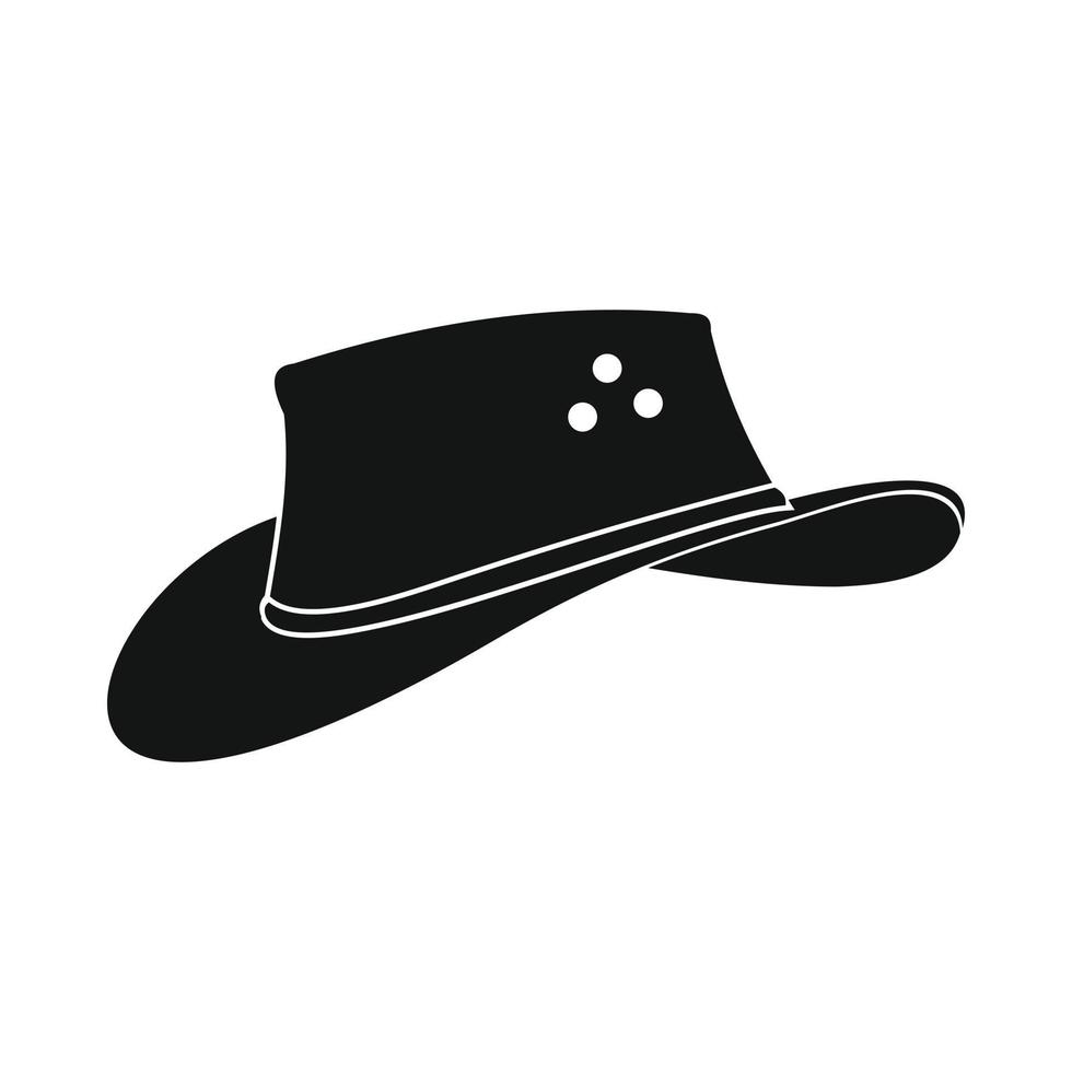 Cowboy-Hut-Symbol, einfacher Stil vektor