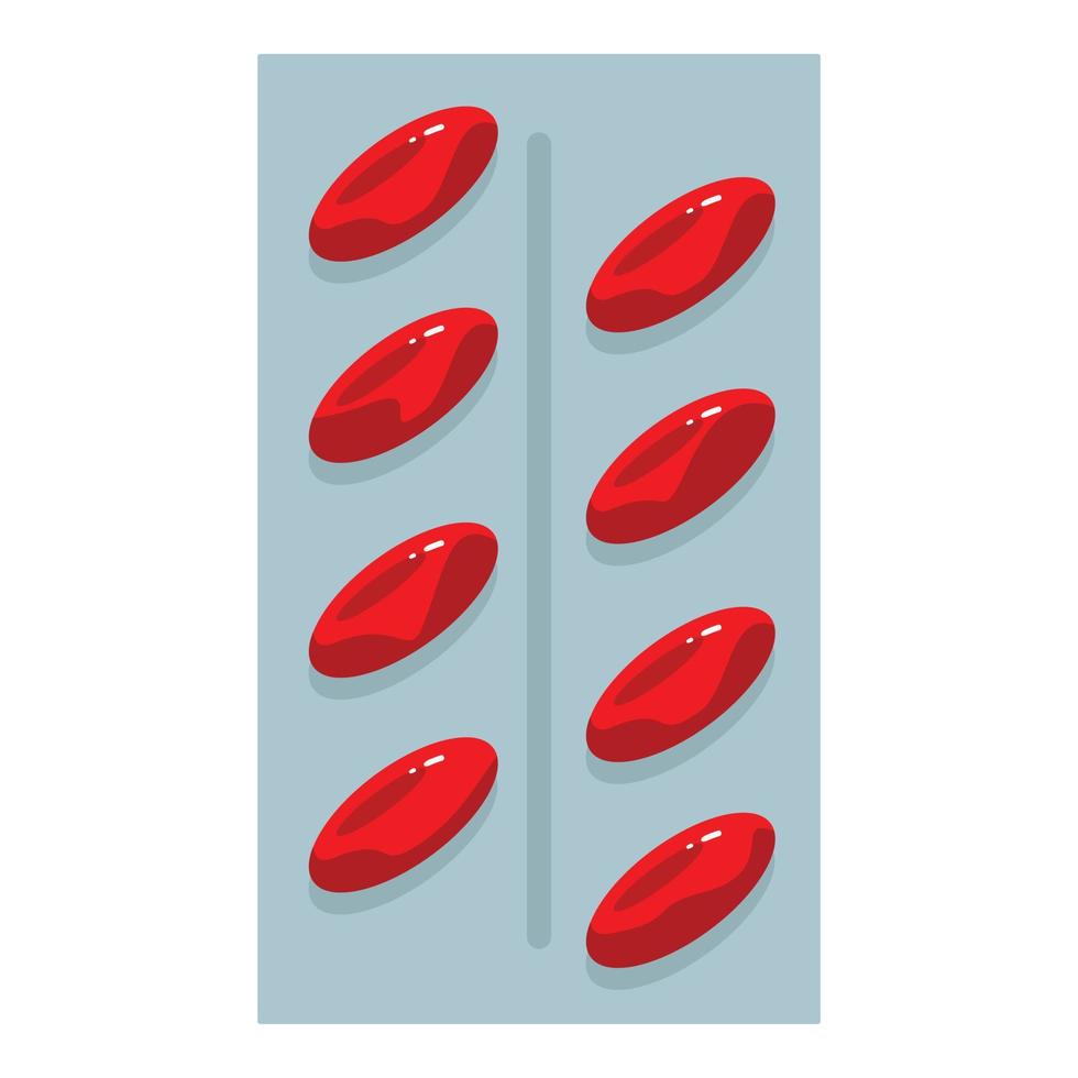 rote Kapsel Blister-Symbol Cartoon-Vektor. Pille Packung vektor