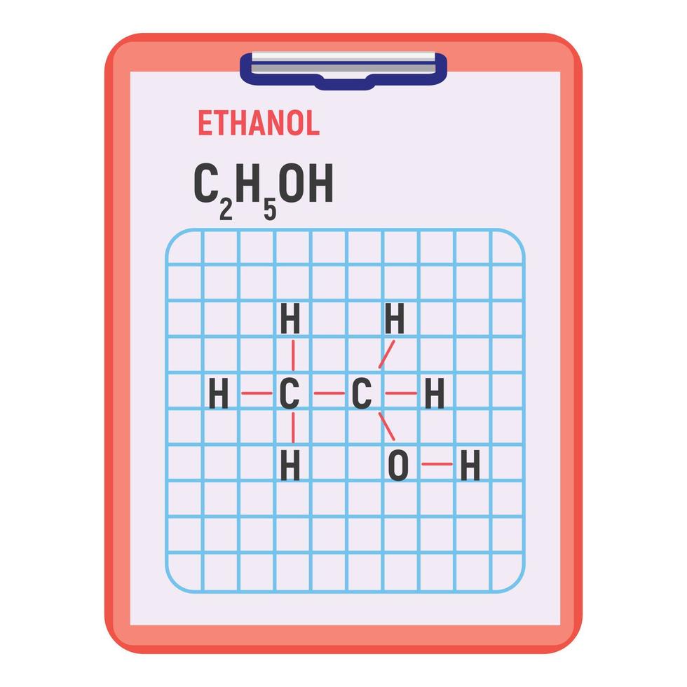 Ethanol-Formel-Symbol, flacher Stil vektor