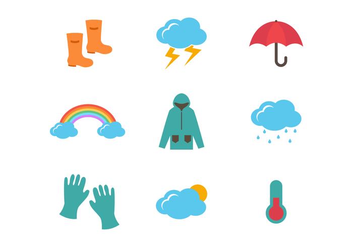 Wetter und Monsun-Vektor-Icons vektor