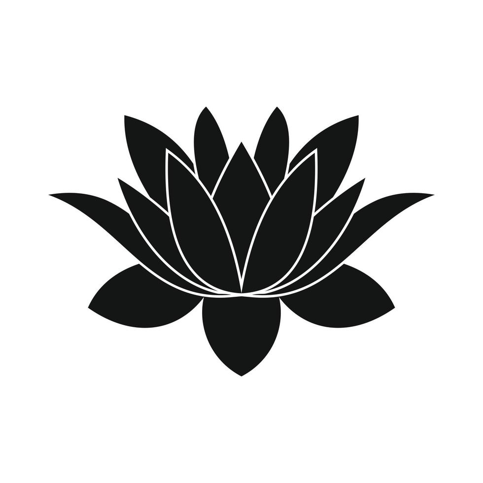 lotus blomma ikon, enkel stil vektor