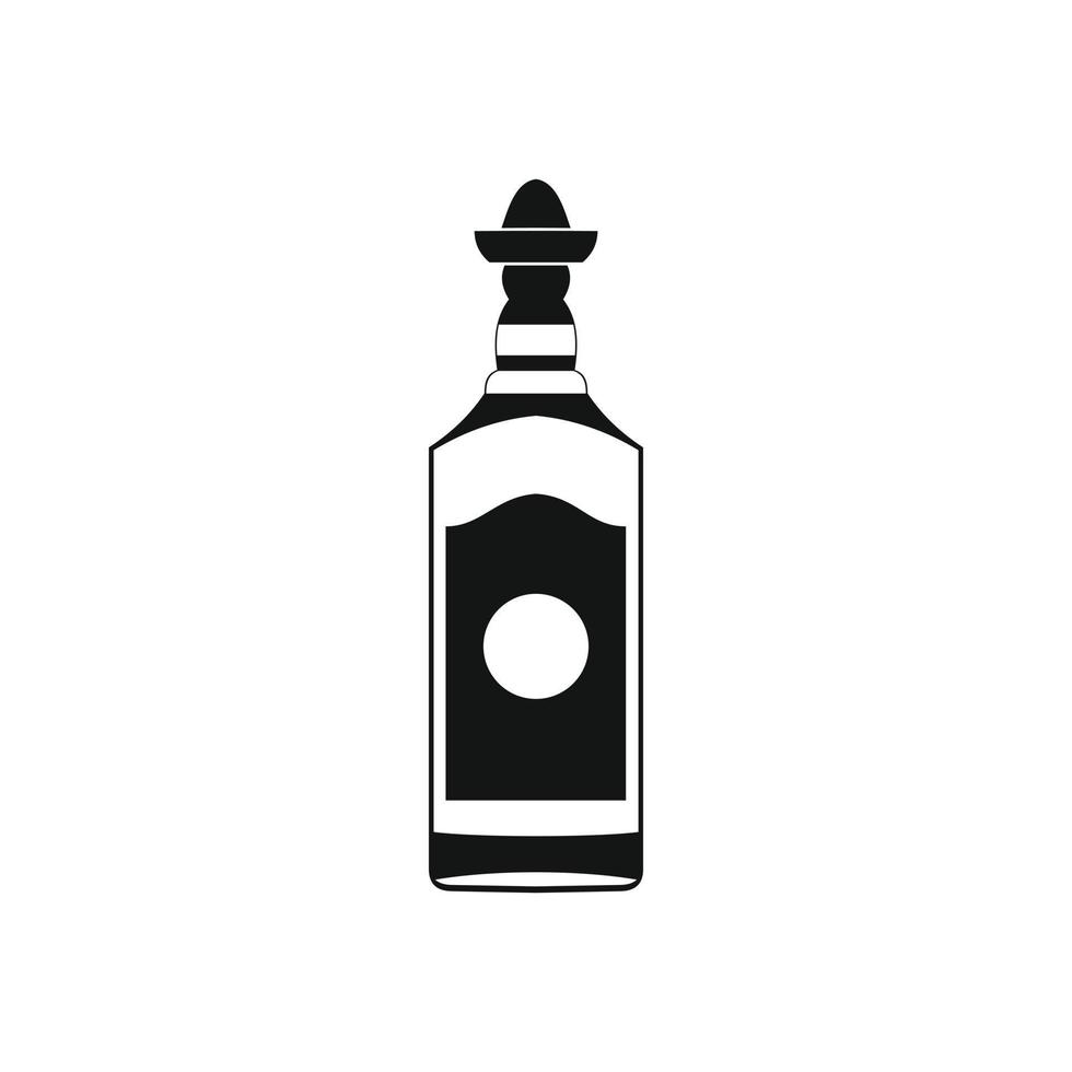 tequila flaska ikon, enkel stil vektor