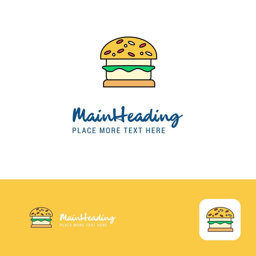 kreatives burger-logo-design flacher farblogoplatz für tagline-vektorillustration vektor