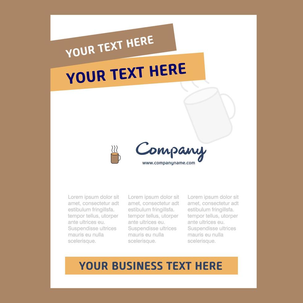 kaffe titel sida design för företag profil årlig Rapportera presentationer folder broschyr vektor bakgrund