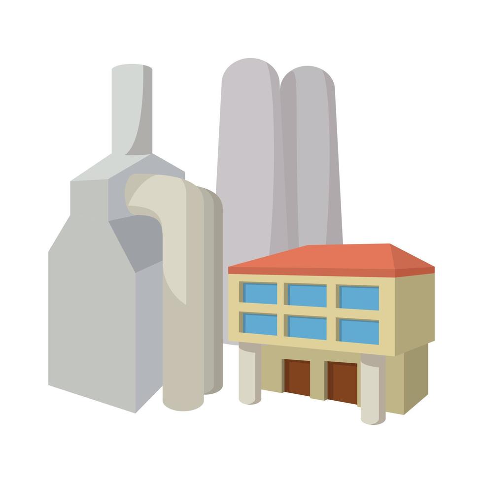 fossil bränsle kraft station tecknad serie ikon vektor