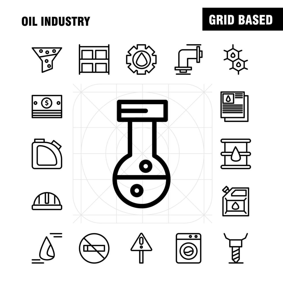 olja industri linje ikon packa för designers och utvecklare ikoner av vikt skala viktning docka fabrik industri lyftaren produktion vektor