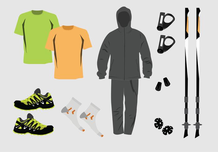 Nordic Walking Ausrüstung Vector Pack