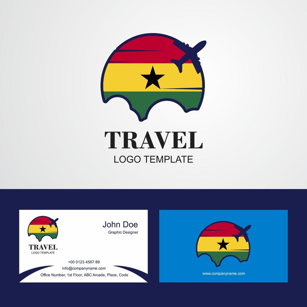 reise ghana flag logo und visitenkartendesign vektor