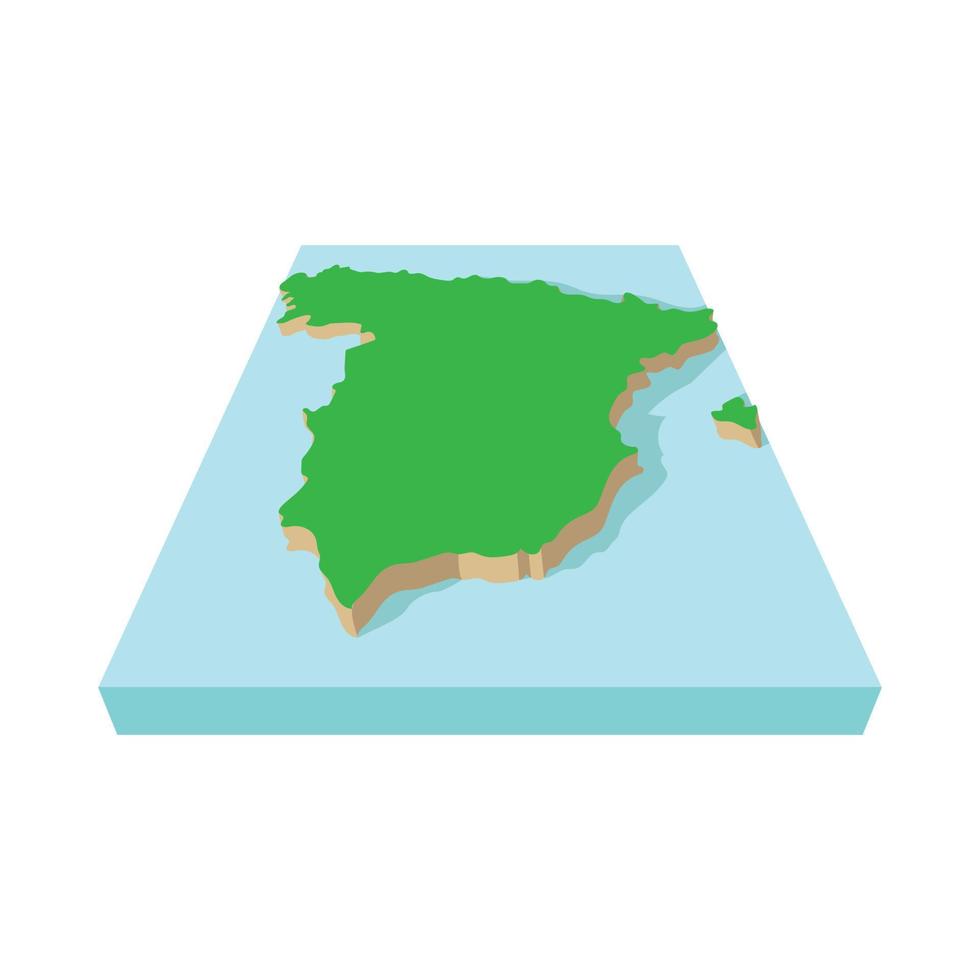 spanska Karta ikon, tecknad serie stil vektor