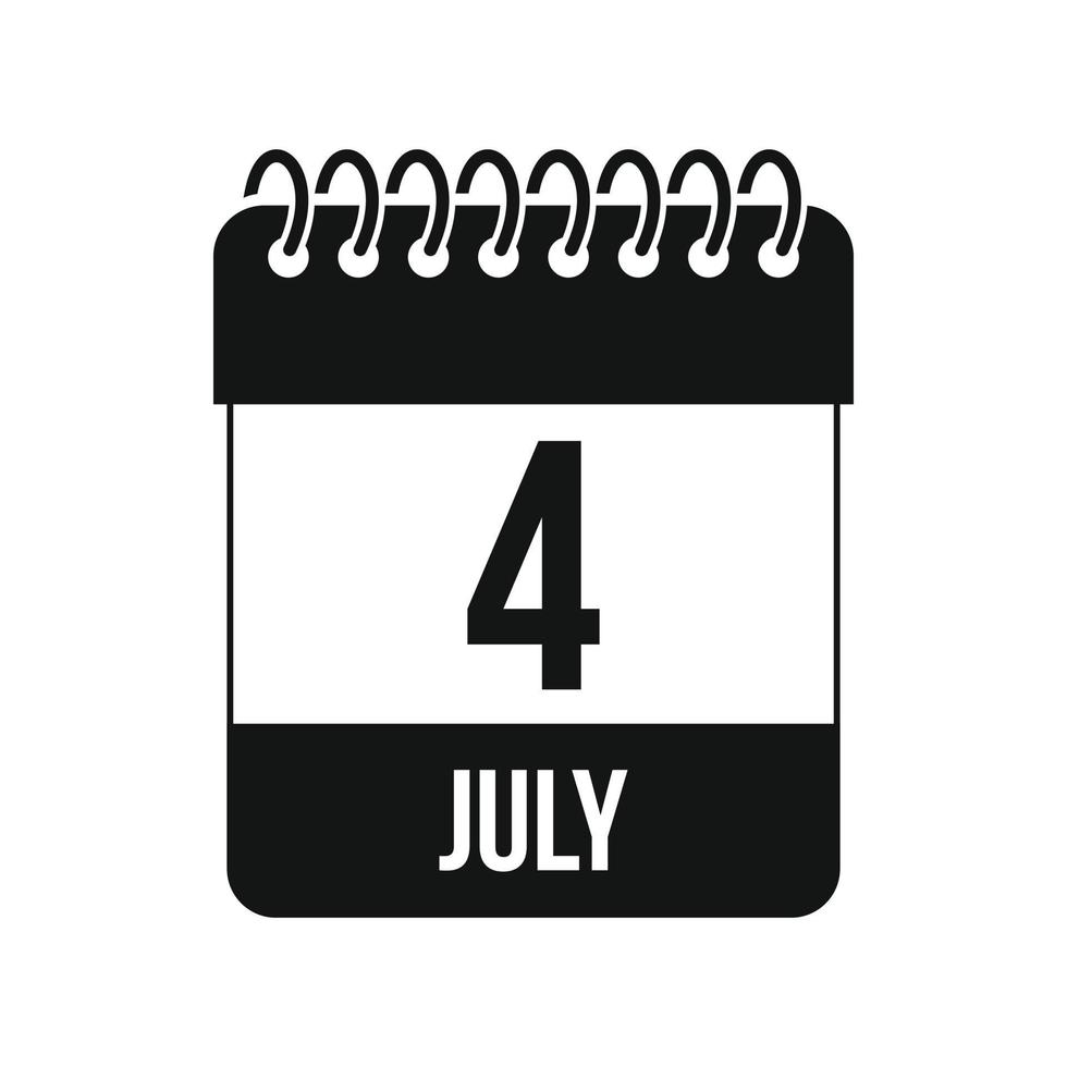 4. juli kalender, unabhängigkeitstag usa symbol vektor