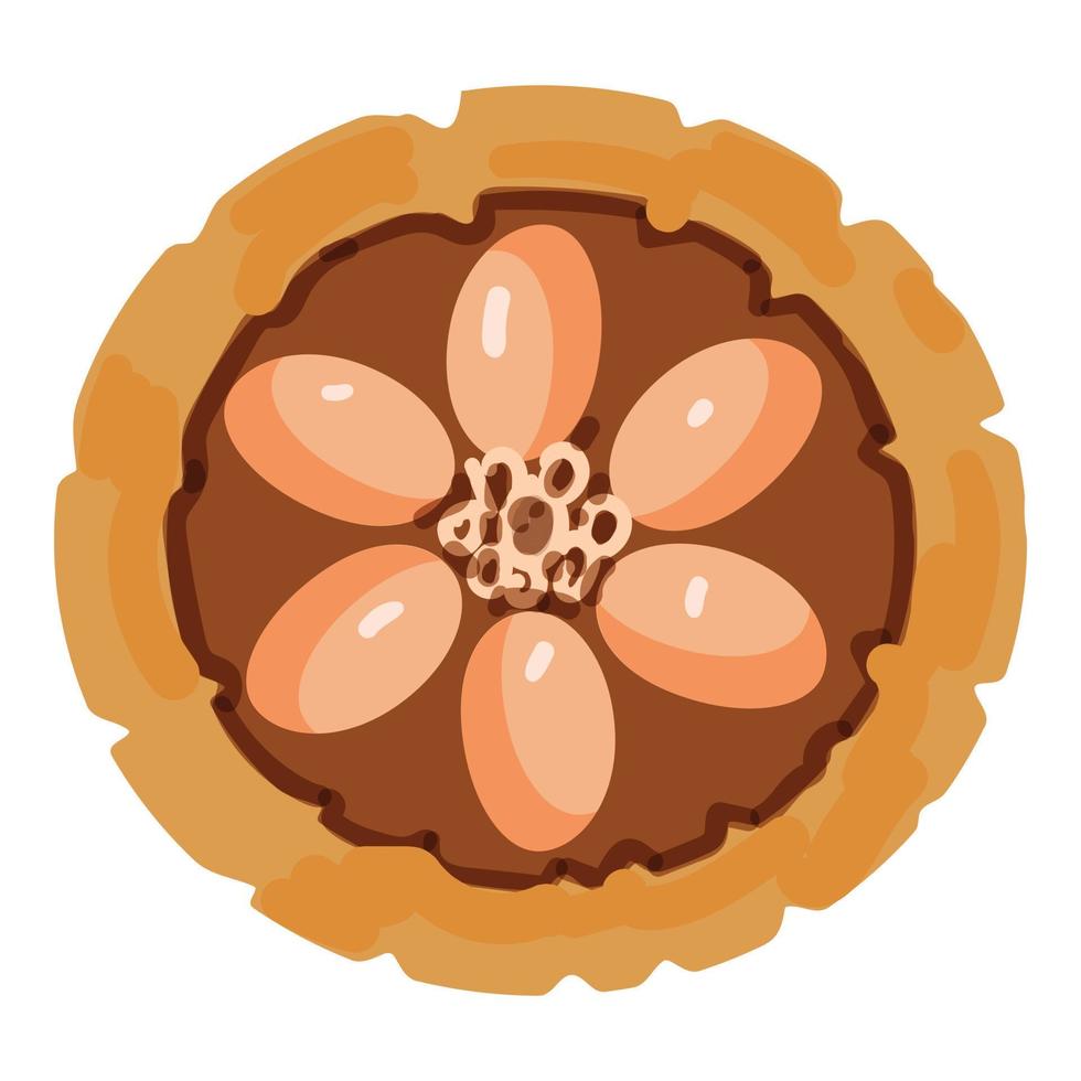 Draufsicht Kakaofrucht Symbol Cartoon Vektor. Kakaobohne vektor