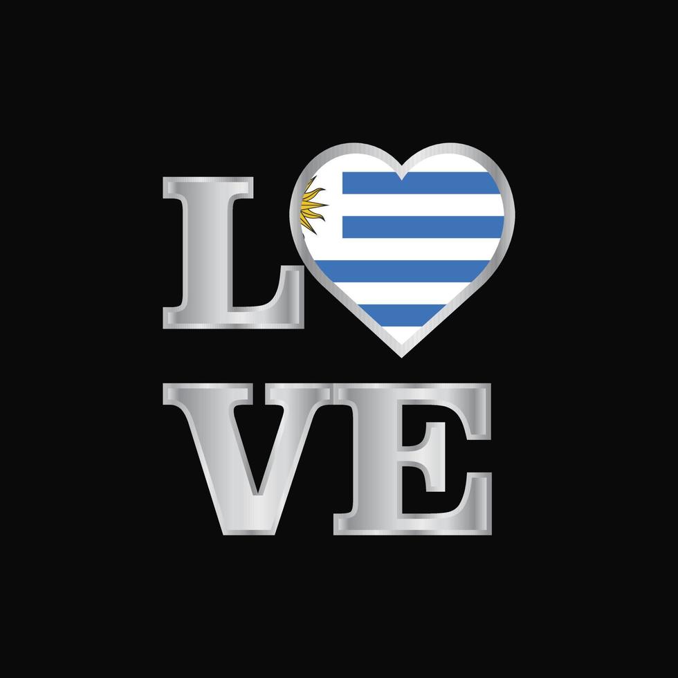 kärlek typografi uruguay flagga design vektor skön text