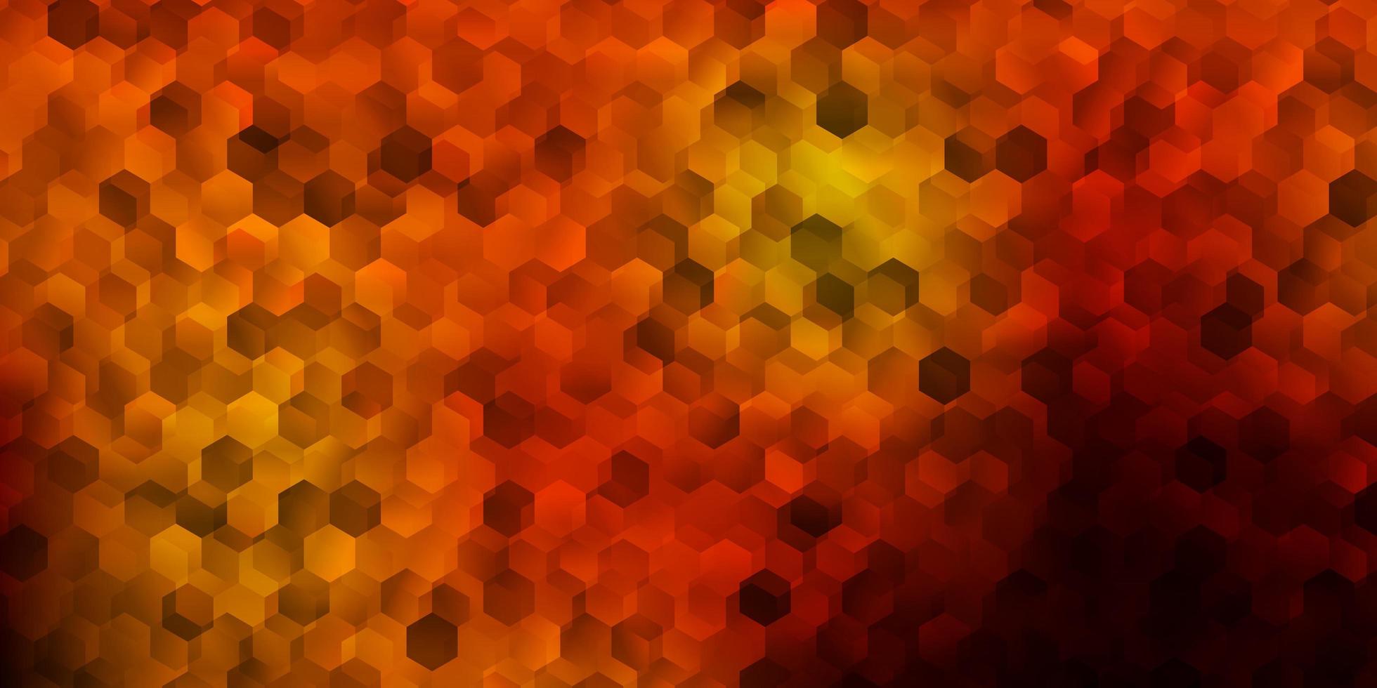 mörk orange bakgrund med sexkantiga former. vektor