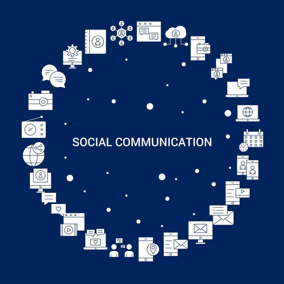kreativer sozialer kommunikationsikonenhintergrund vektor