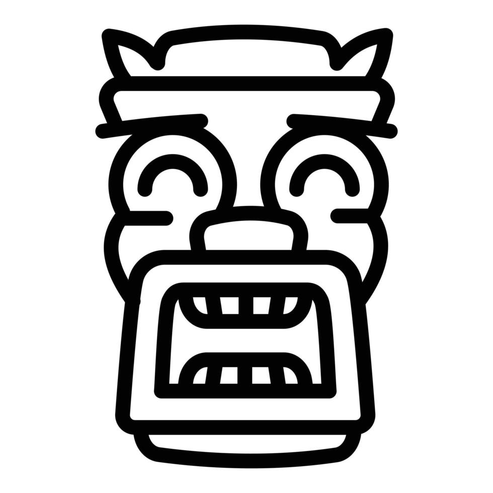 aztekisches idol-symbol, umrissstil vektor