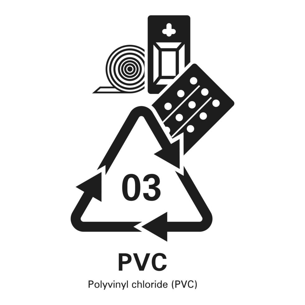 Polyvinylchlorid-Symbol, einfacher Stil vektor