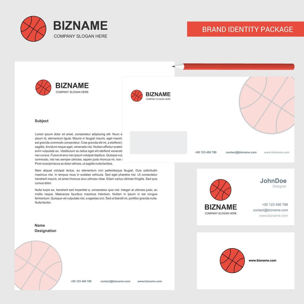 Basketball-Business-Briefkopf-Umschlag und Visitenkarten-Design-Vektor-Vorlage vektor