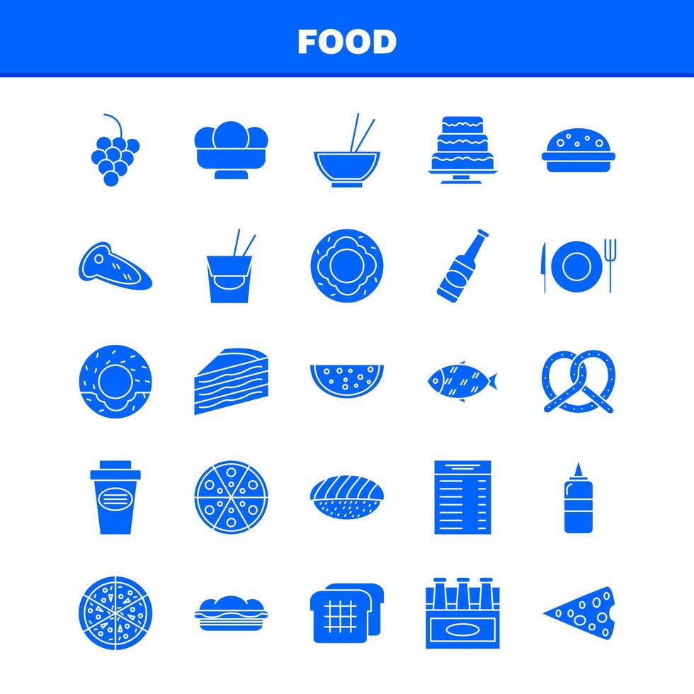 Food Solid Glyph Icon für Web Print und mobiles Uxui Kit wie Glas Food Drink Cup Burger Eat Food Fast Piktogramm Pack Vektor