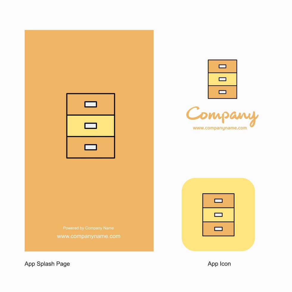 Schrank Firmenlogo App-Symbol und Splash-Page-Design kreative Business-App-Designelemente vektor