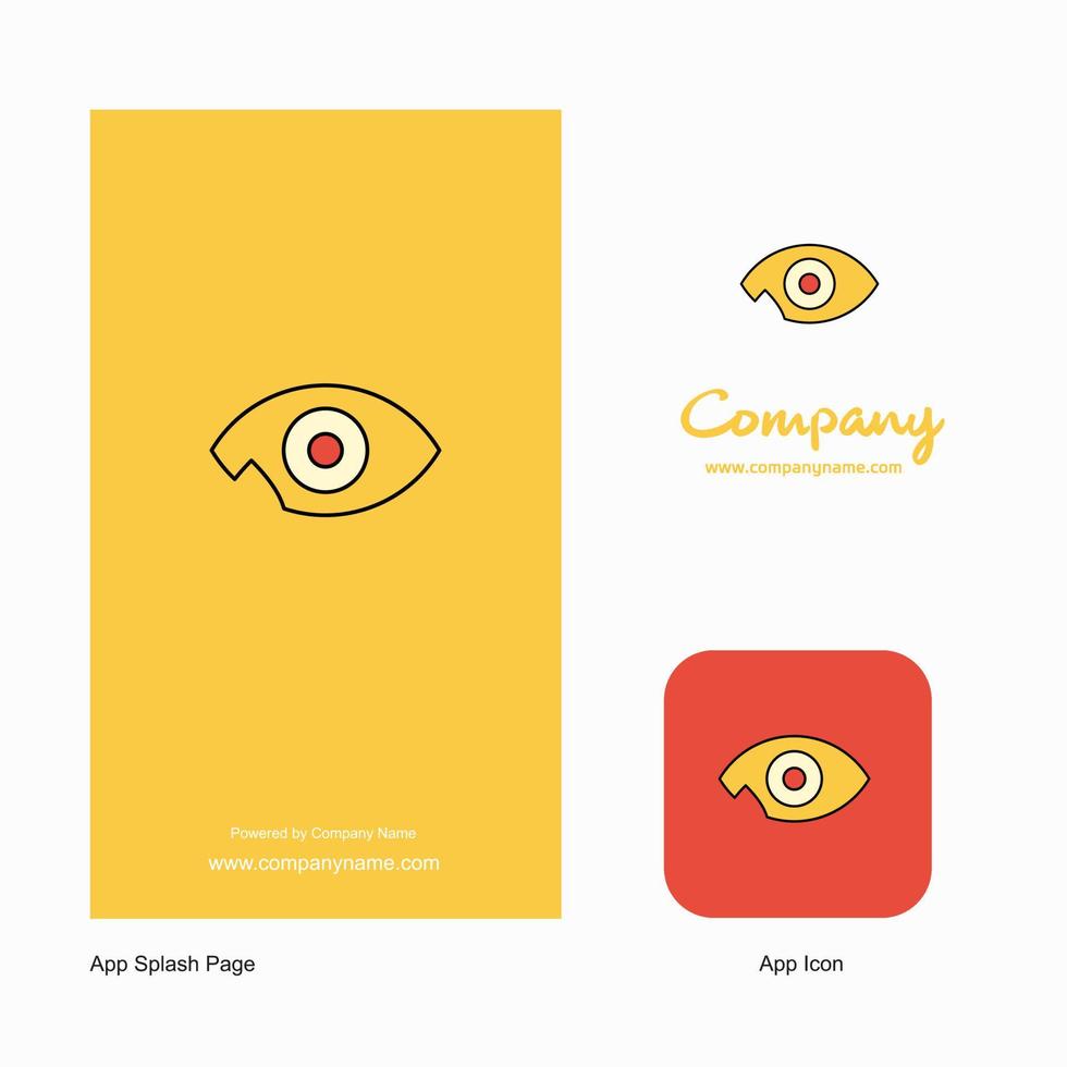 öga företag logotyp app ikon och stänk sida design kreativ företag app design element vektor