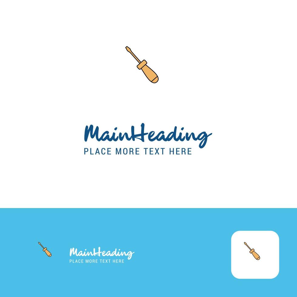 kreatives schraubendreher-logo-design flacher farblogoplatz für tagline-vektorillustration vektor