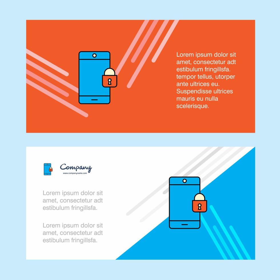 telefon låst abstrakt företags- företag baner mall horisontell reklam företag baner vektor