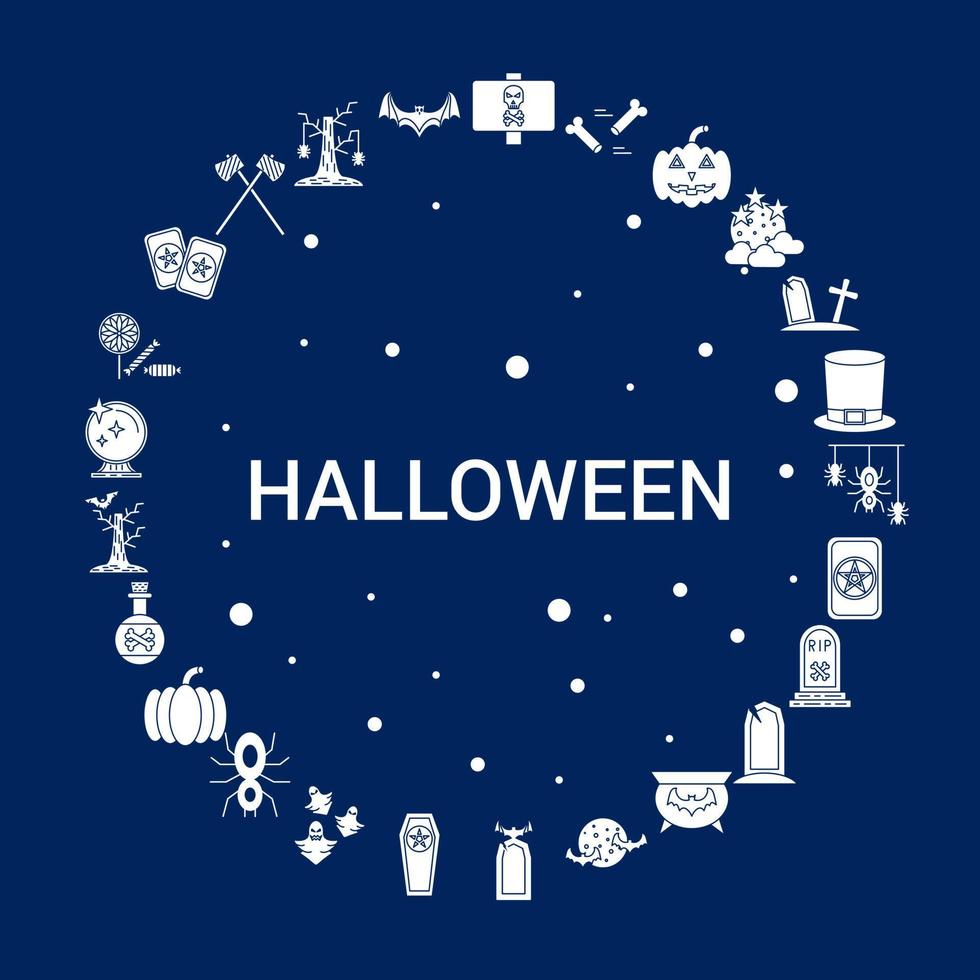 kreativer Halloween-Symbolhintergrund vektor