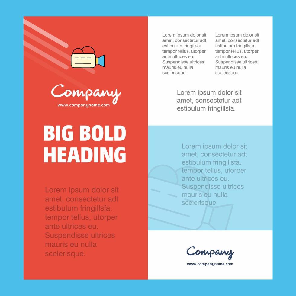 camcoder företag företag affisch mall med plats för text och bilder vektor bakgrund
