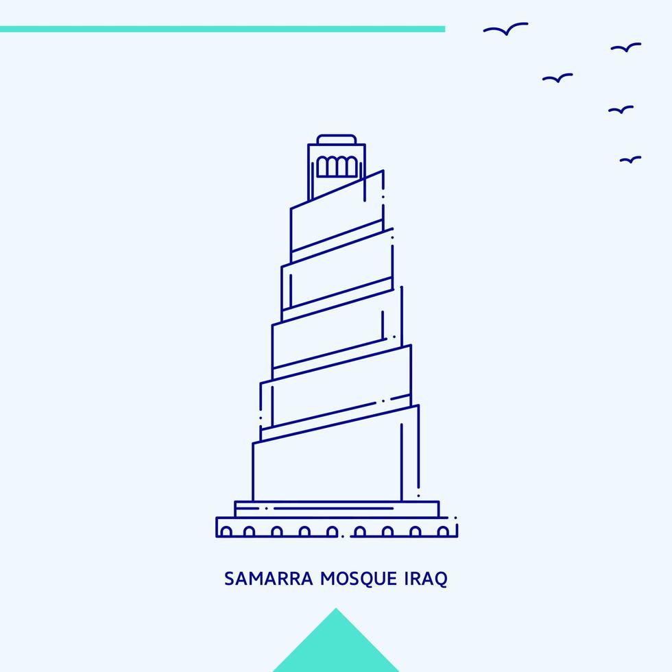 samarra moské irak horisont vektor illustration