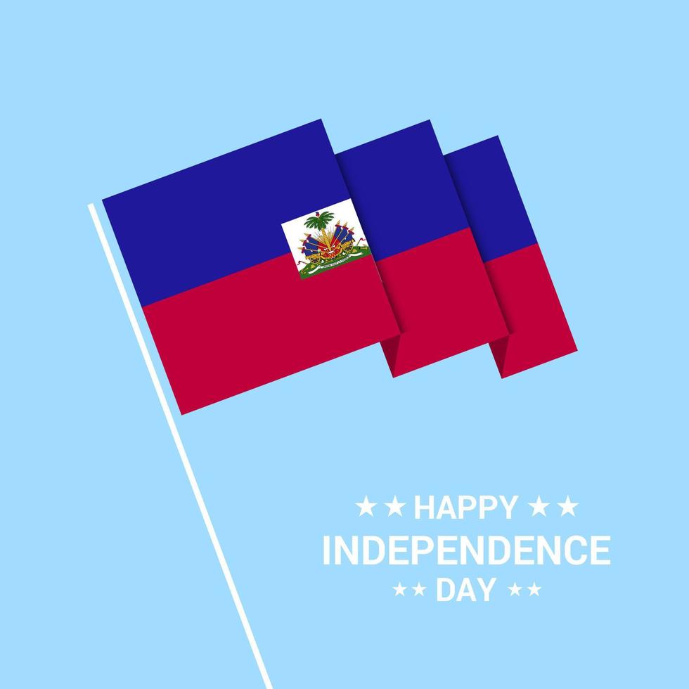 haiti oberoende dag typografisk design med flagga vektor