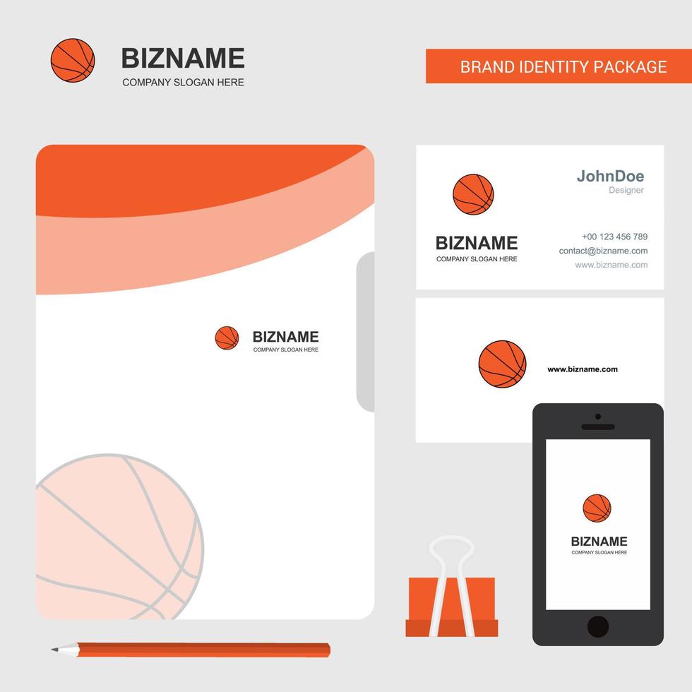Basketball-Business-Logo-Datei-Cover-Visitenkarte und mobile App-Design-Vektorillustration vektor