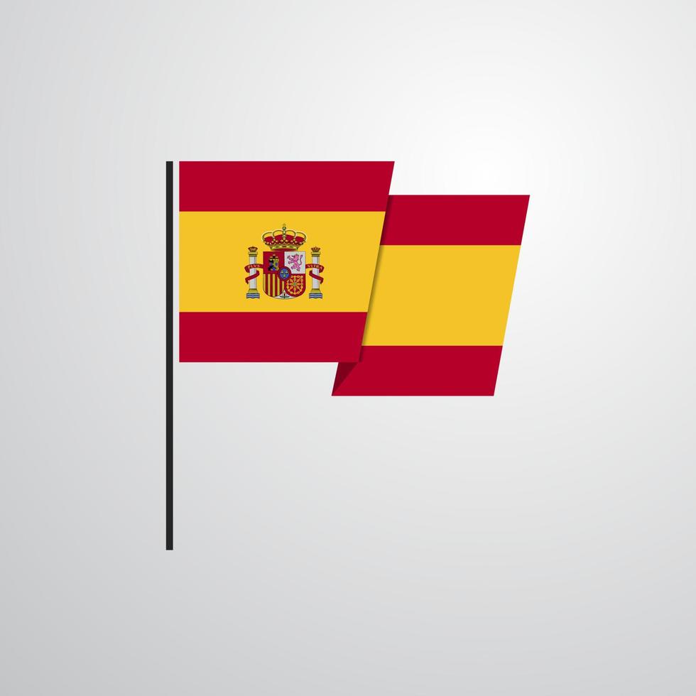 Design-Vektor mit wehender Flagge Spaniens vektor