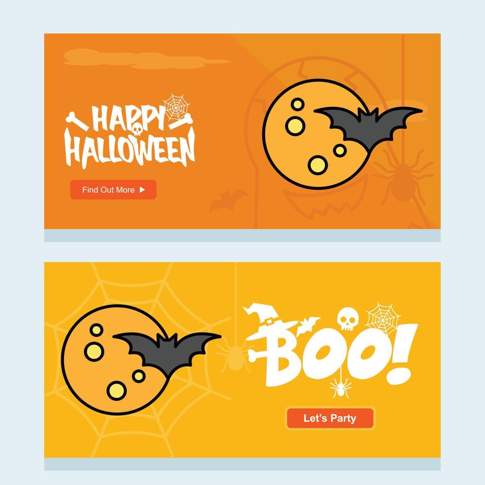 Lycklig halloween inbjudan design med måne vektor