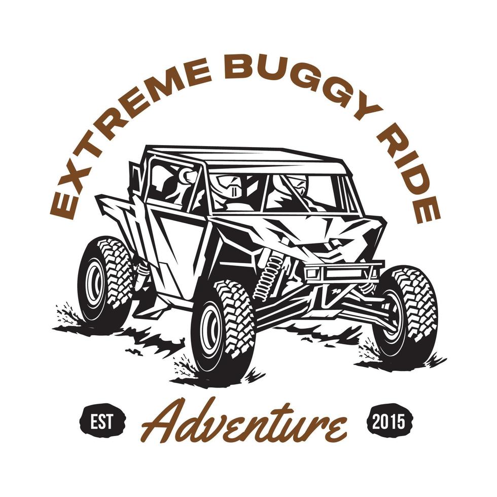 Buggy-Auto-Abenteuer-Vektorillustration, perfekt für T-Shirt-Design und Buggy-Shop und Mietlogo vektor