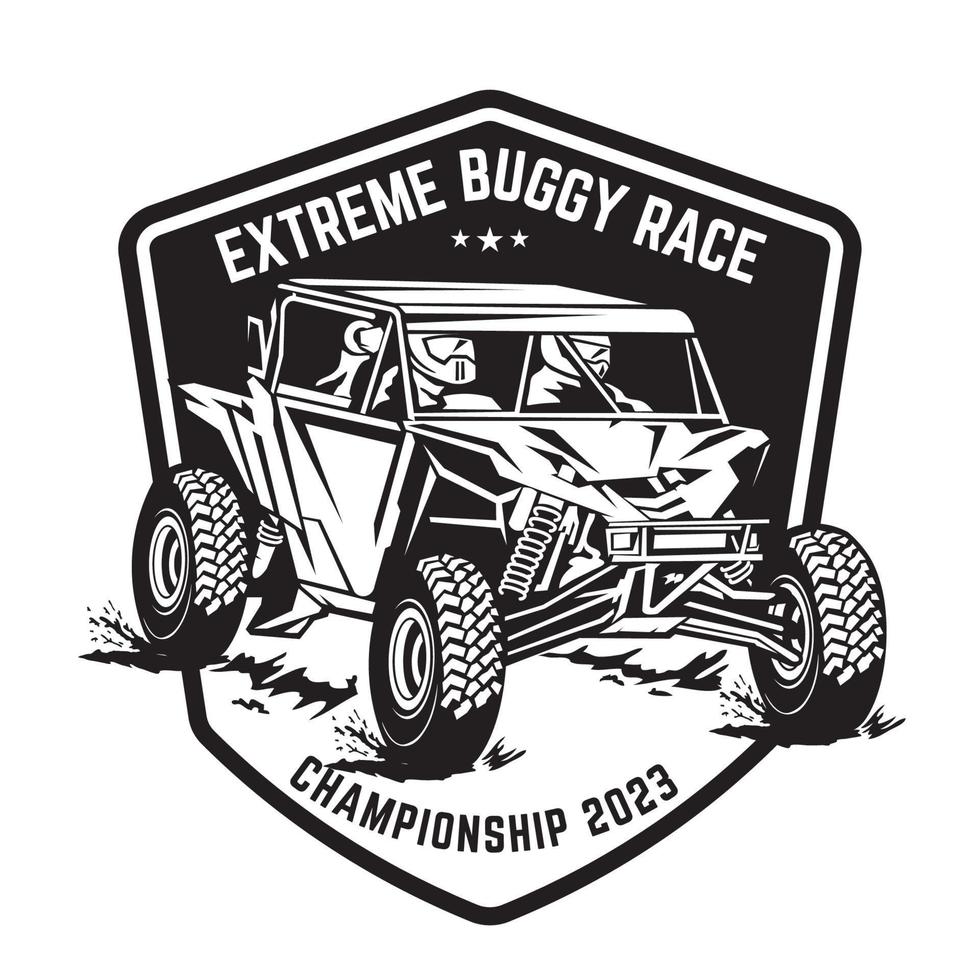 Buggy-Auto-Abenteuer-Vektorillustration, perfekt für T-Shirt-Design und Buggy-Shop und Mietlogo vektor