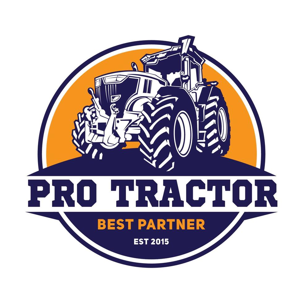 bruka traktor vektor illustration, perfekt för Utrustning uthyrning företag och bruka logotyp design