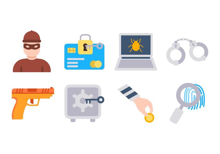 Freie Robber und Diebstahl Icons Vector