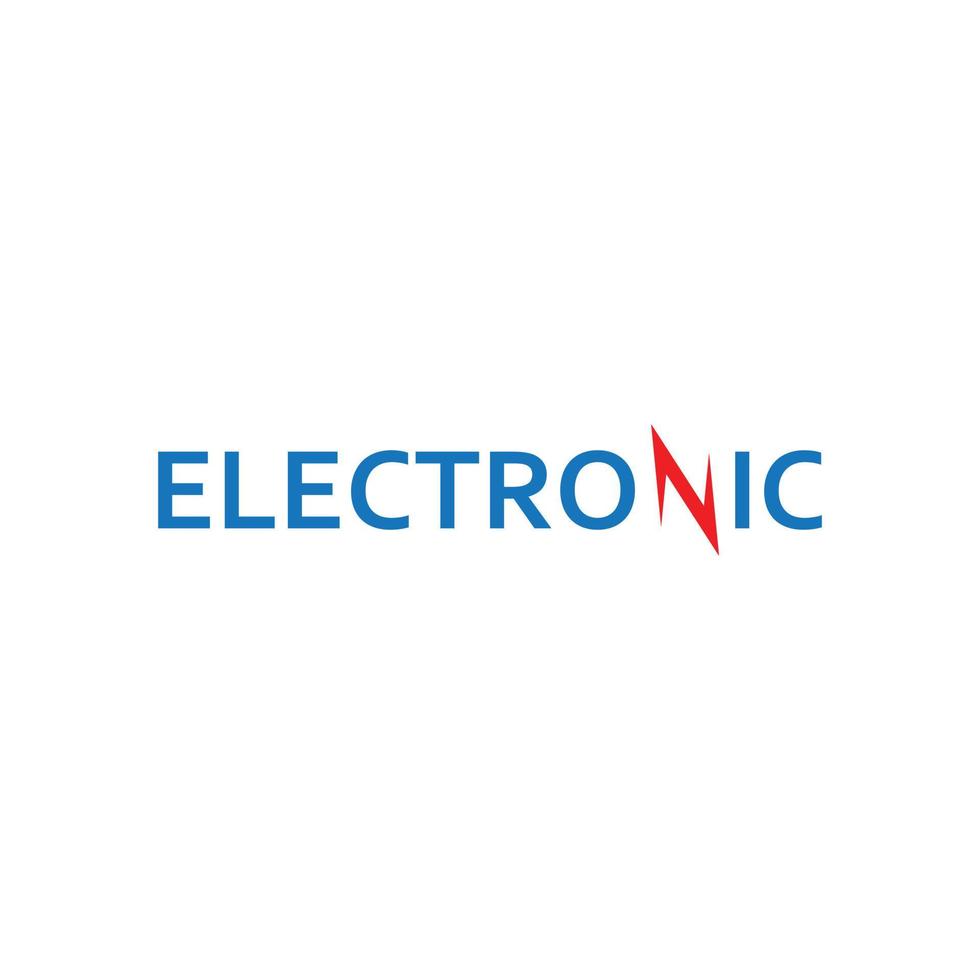 röd och blå bokstäver eller ordmärke elektronisk vektor konst logotyp eller symbol i en enkel platt trendig modern stil isolerat på vit bakgrund