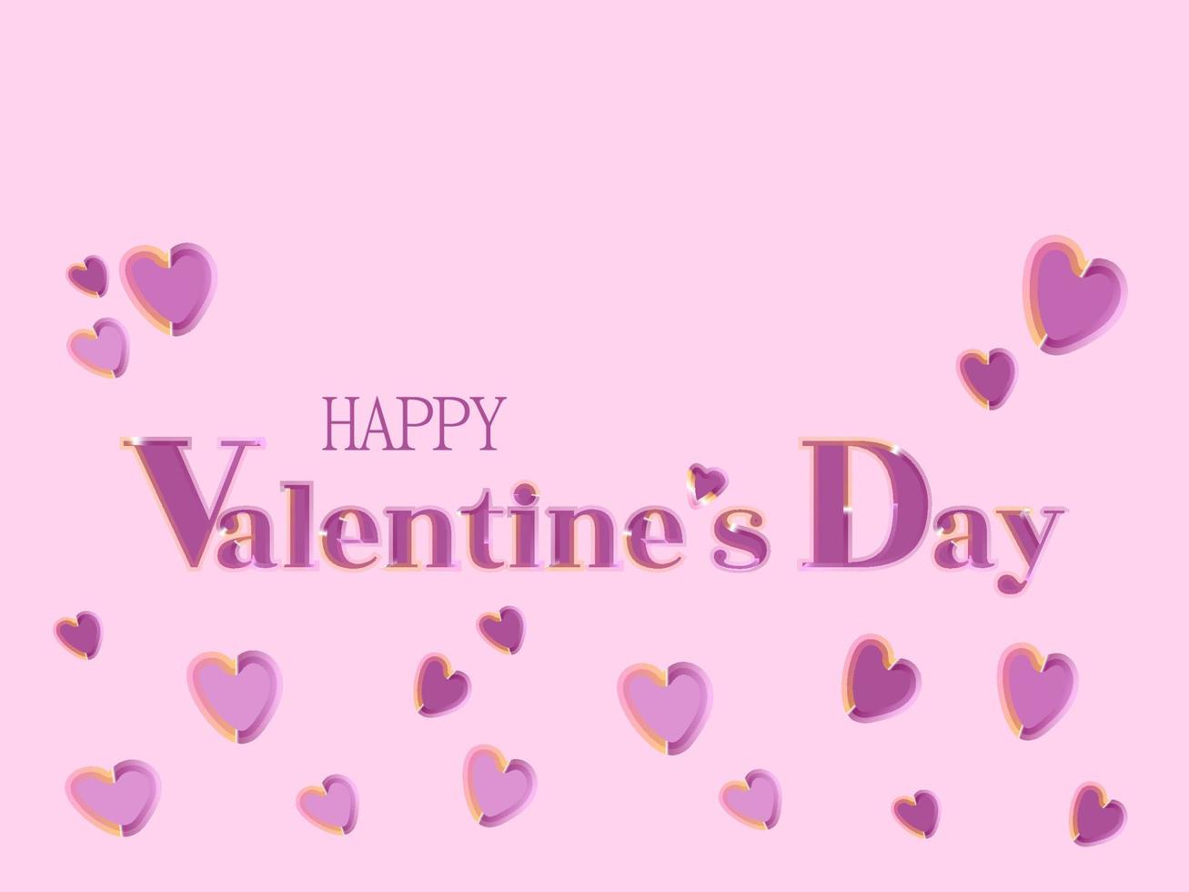 valentine s dag baner. hälsning kort för valentine s dag med hjärtan på en rosa bakgrund. vektor