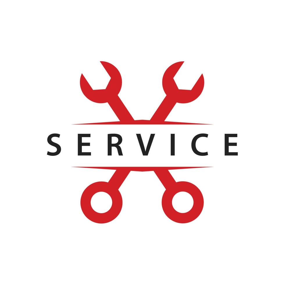Schraubenschlüssel-Logo-Vorlage, Service- und Reparatursymbol vektor