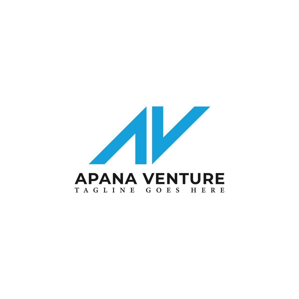 abstrakter Anfangsbuchstabe av oder va Logo in blauer Farbe isoliert auf blauem Hintergrund angewendet für Ventures Firmenlogo auch geeignet für die Marken oder Unternehmen haben den Anfangsnamen av oder va. vektor