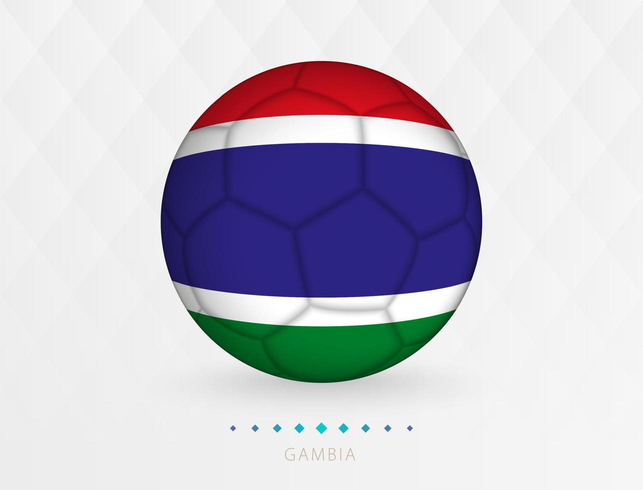 fotboll boll med gambia flagga mönster, fotboll boll med flagga av gambia nationell team. vektor