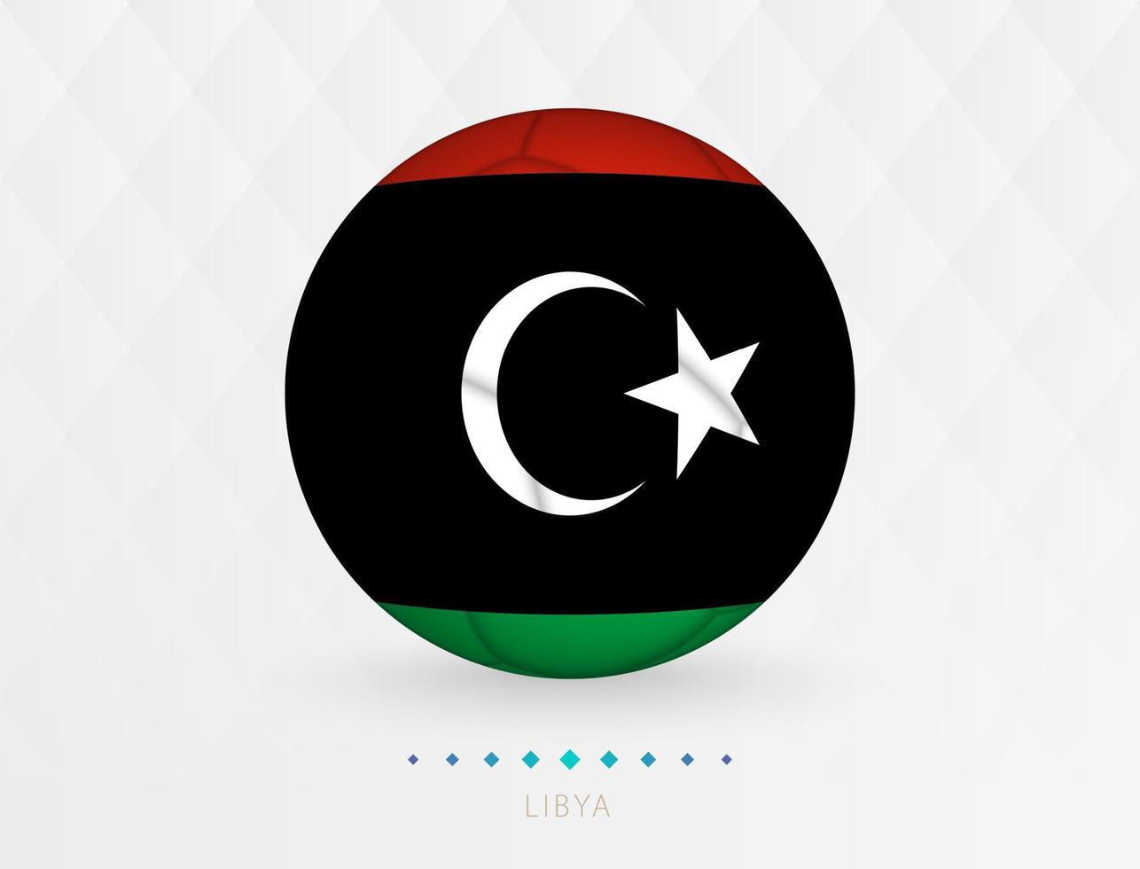 fußballball mit libyen-flaggenmuster, fußballball mit flagge der libyschen nationalmannschaft. vektor