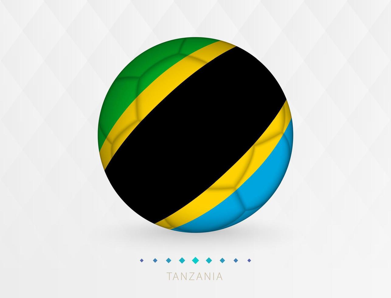 Fußball mit tansanischem Flaggenmuster, Fußball mit Flagge der tansanischen Nationalmannschaft. vektor