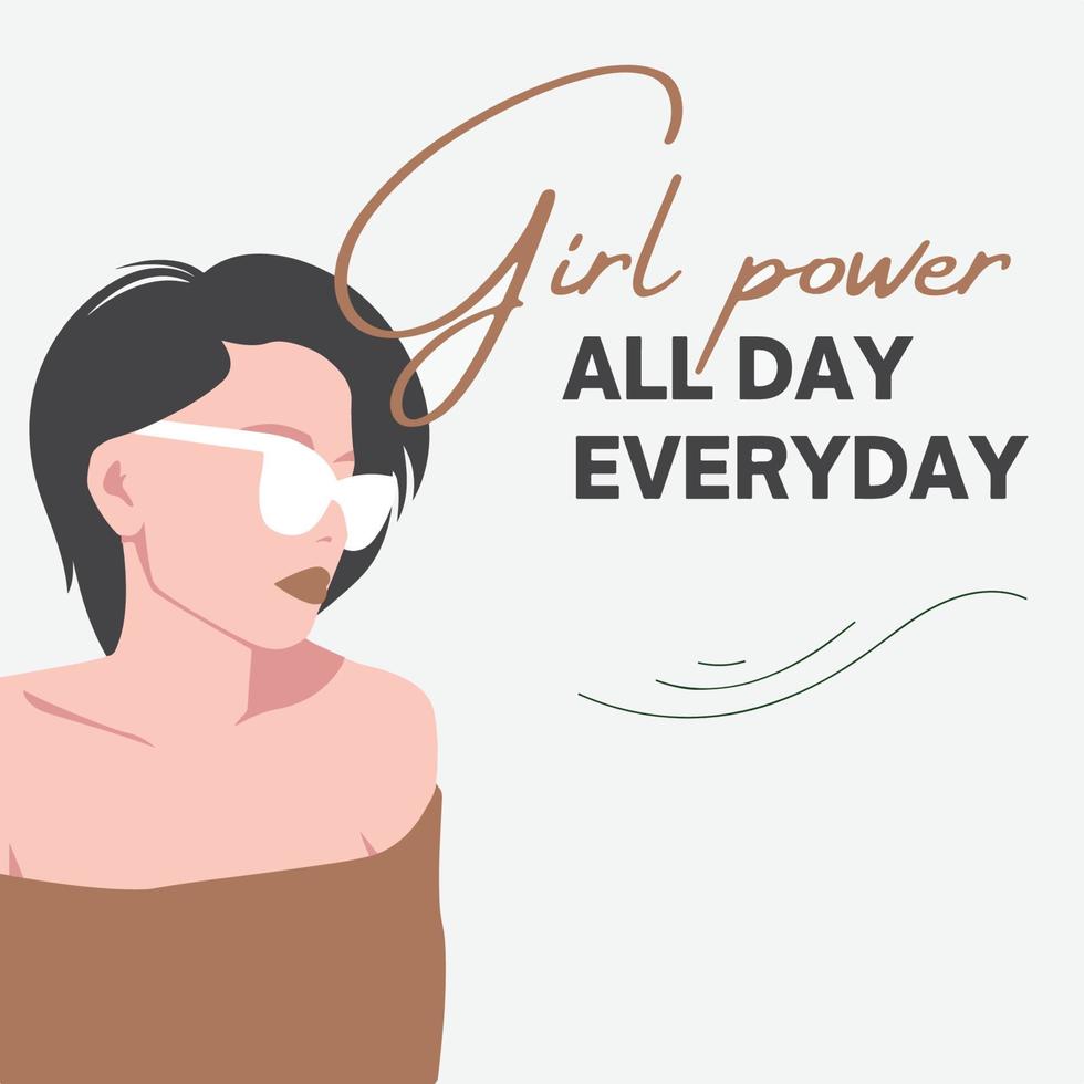 Frauenpower den ganzen Tag jeden Tag - weibliches Empowerment-Zitat vektor