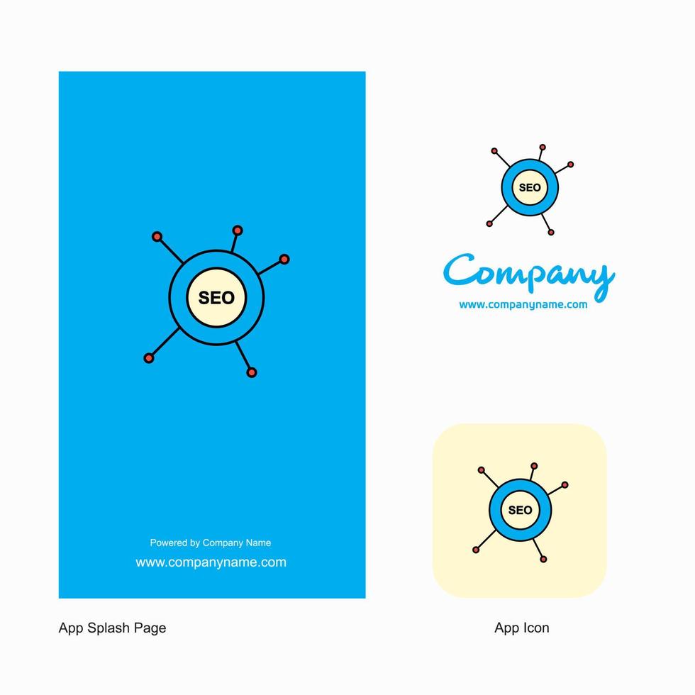 seo företag logotyp app ikon och stänk sida design kreativ företag app design element vektor