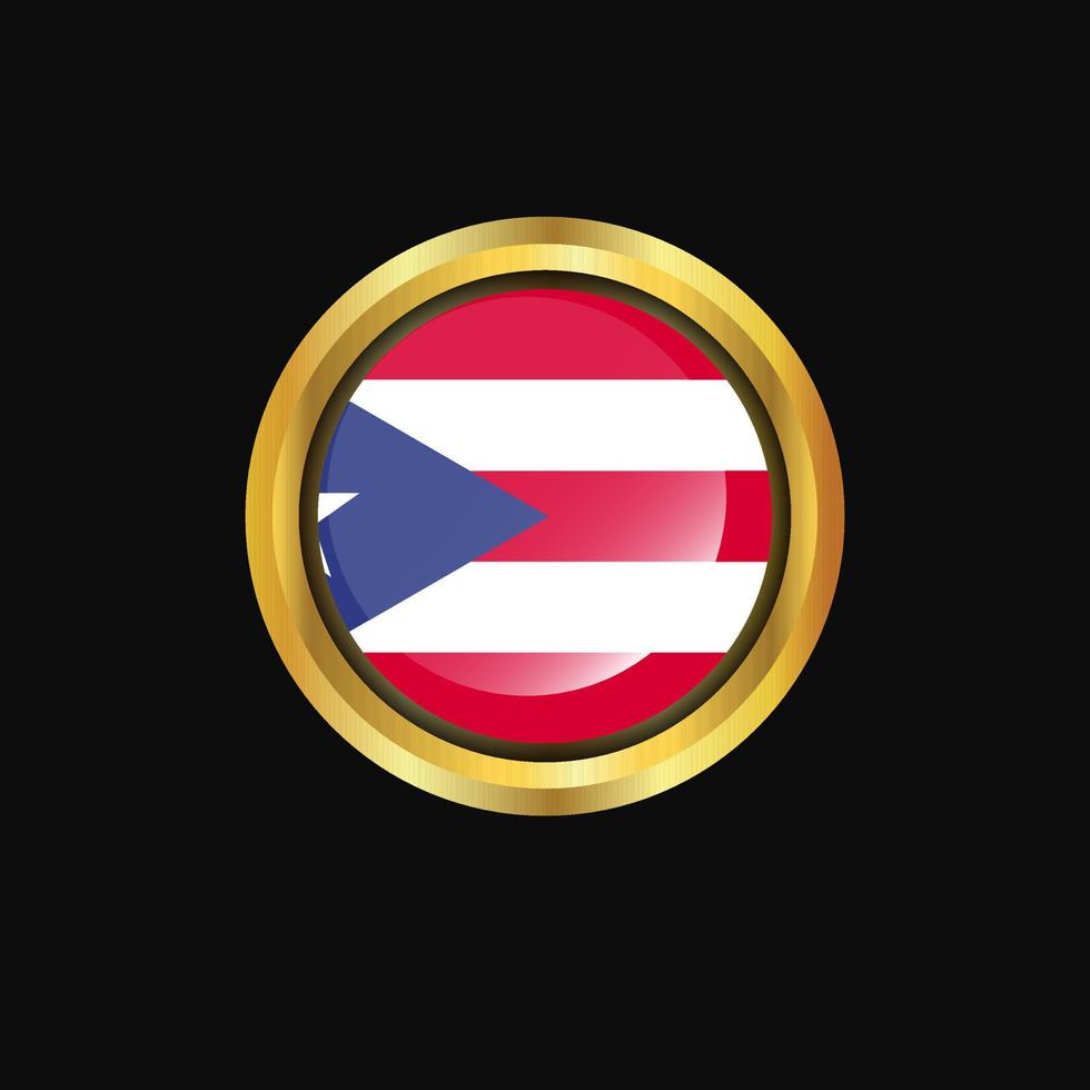 Goldener Knopf der Puerto-Rico-Flagge vektor