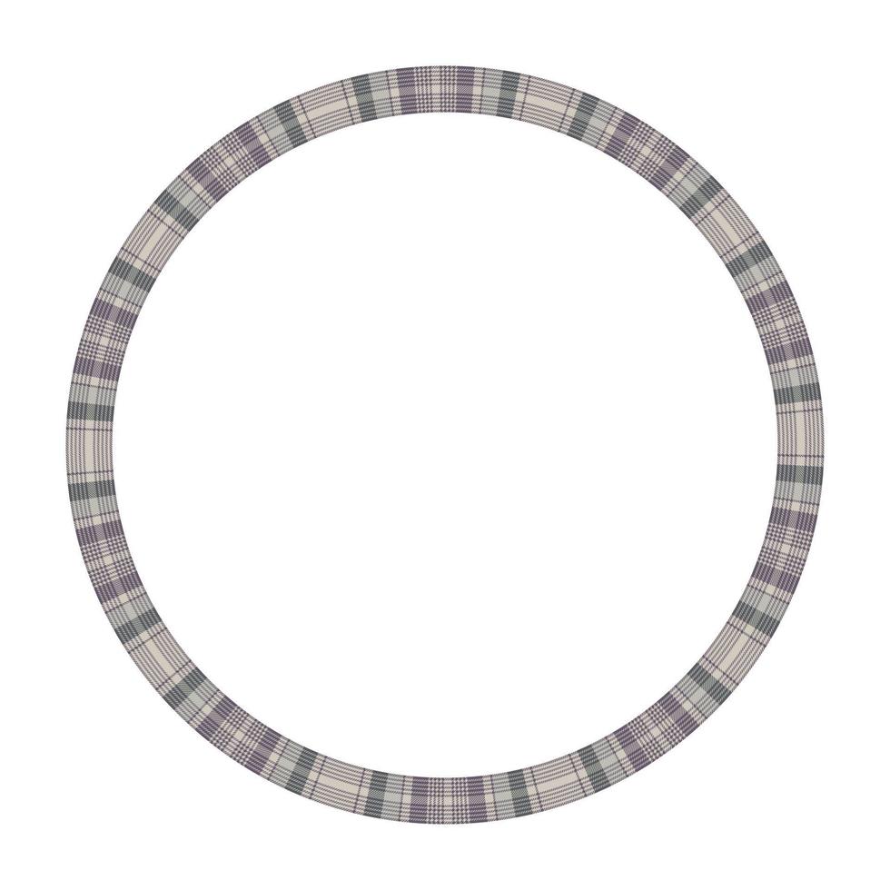 Design-Vorlage für runde Rahmenvektor-Vintage-Muster. kreisrand entwirft karierte stoffstruktur. schottischer Tartan-Hintergrund für Collagenkunst, GIF-Karte, Kunsthandwerk. vektor