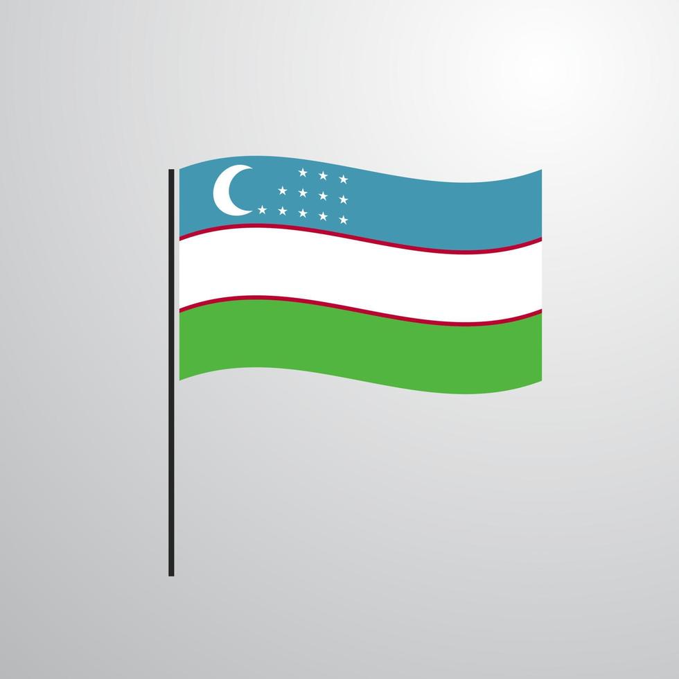 uzbekistan vinka flagga vektor