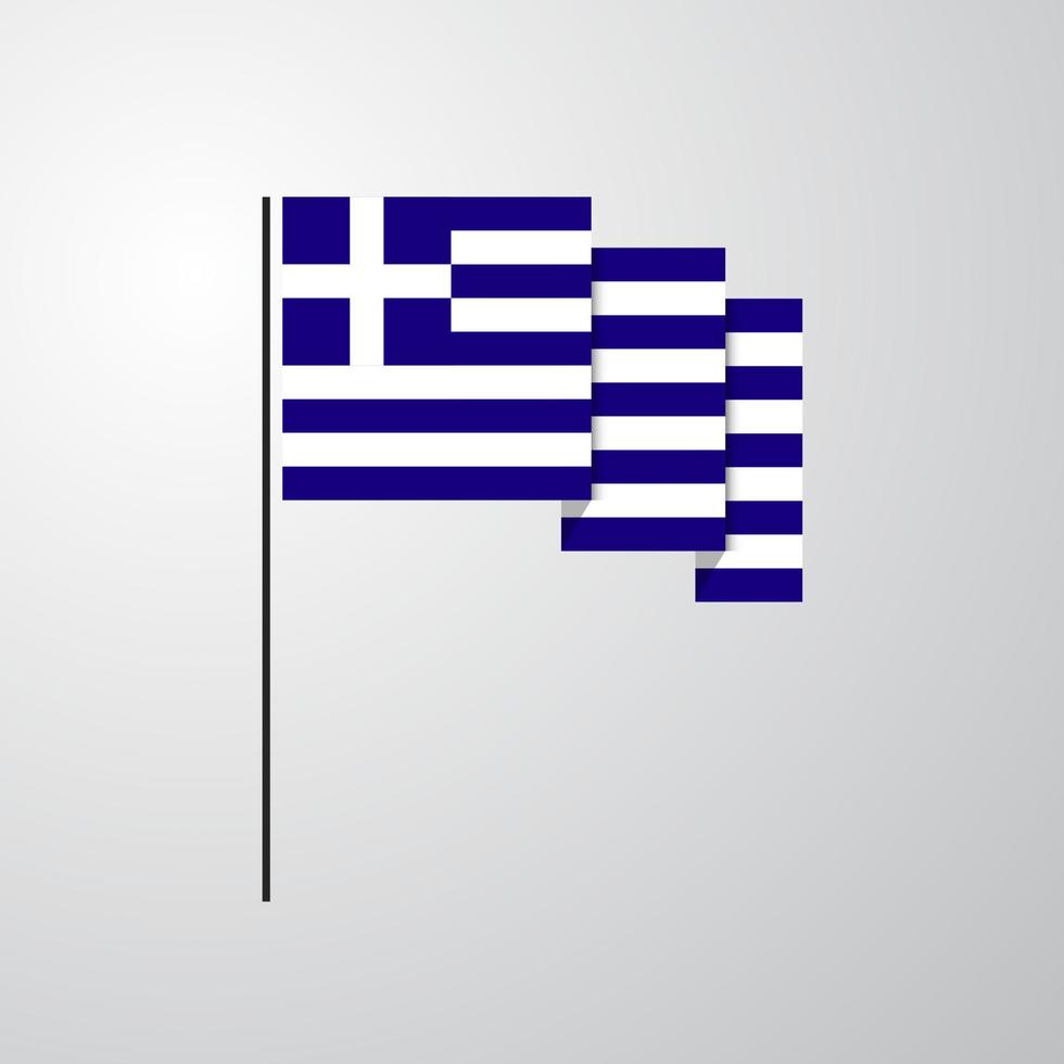 grekland vinka flagga kreativ bakgrund vektor